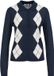 WE Fashion Dames fijngebreid vest met ruit - Donkerblauw - XXL