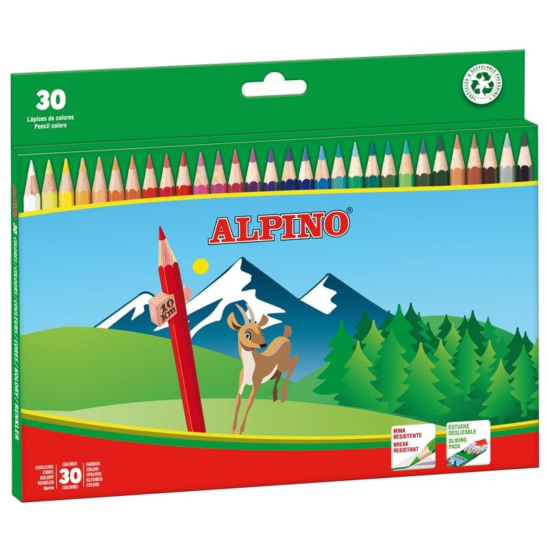 Alpino AL010659 Kleurpotloden - 30 stuks - Meerkleurig - 3 mm - Unisex