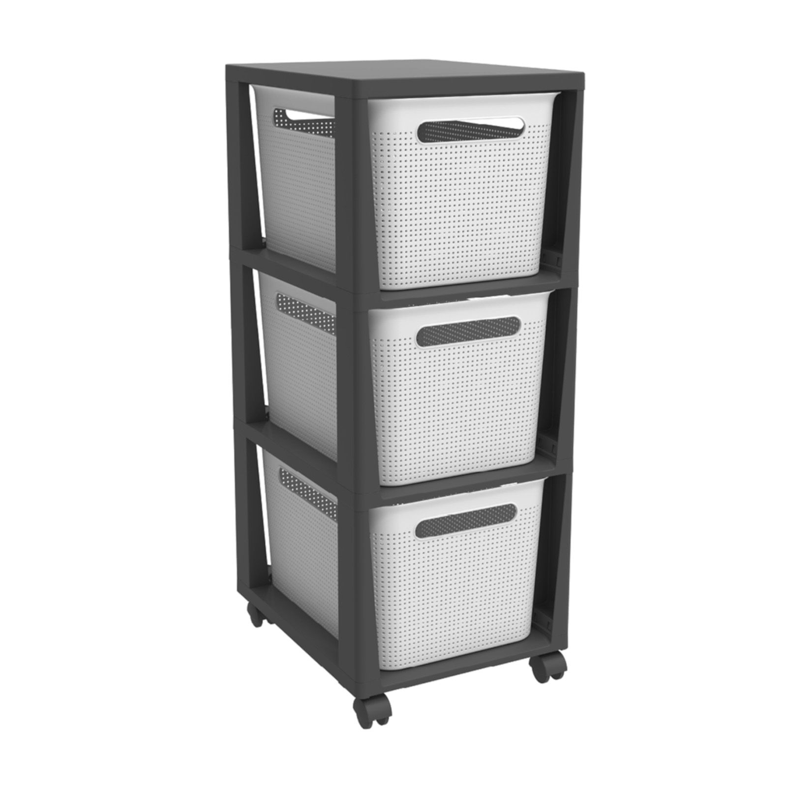 Rotho Brisen Design Ladekast 3 x 16 L met Wielen - Wit