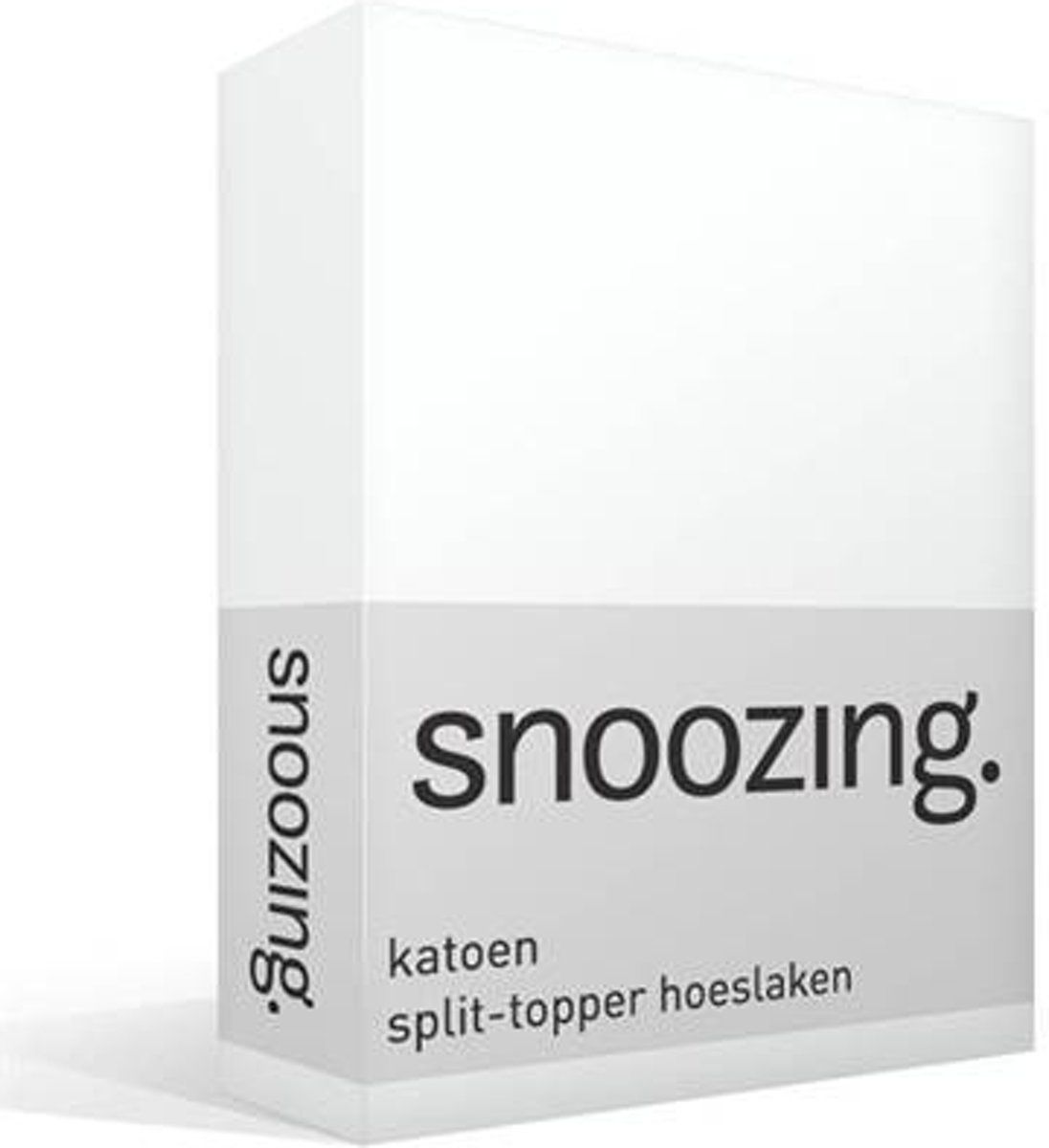 Snoozing katoen split-topper hoeslaken Wit Lits-jumeaux (160x210/220 cm) (05 wit topper)