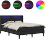 vidaXL Bedframe met matras - Zwart - 120 x 200 cm - Kunstleer