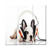 Homemania Hondenafbeelding, 3-delig, dieren, woonkamer, kinderkamer, meerkleurig, 69 x 3 x 50 cm, HM203PKNV-24, polyester, hout