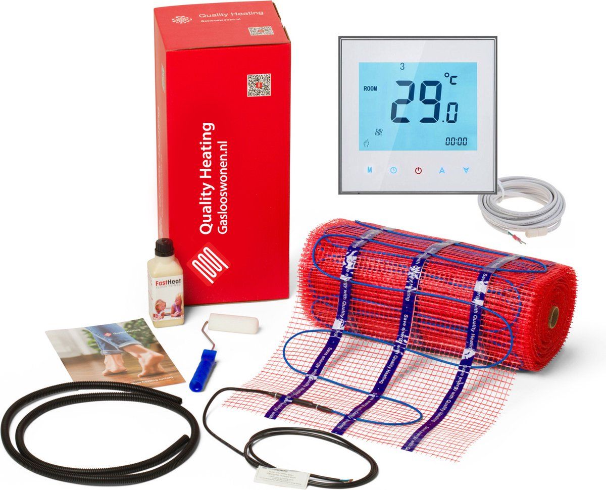 Quality Heating Elektrische vloerverwarming set 15,0M2 2250 Watt - Wit