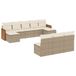 vidaXL 10-delige Loungeset met kussens, polyrattan, beige