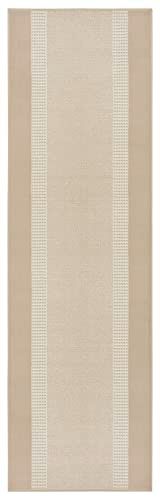 Hanse Home Tapijtloper band 80 x 200 cm - tapijtloper zacht laagpolig tapijt, modern design, loper voor hal, slaapkamer, kinderkamer, badkamer, woonkamer, keuken, decoratiefant, ivoor