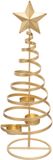 Theelichthouder JJA - Theelichthouder gouden kerstboom 40 cm van ijzer