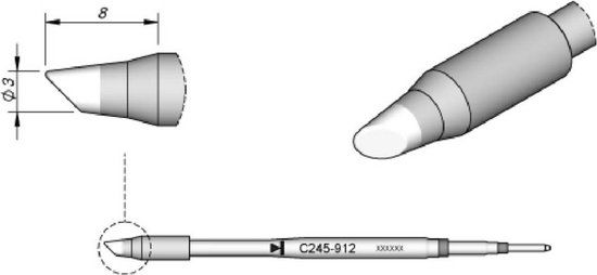JBC Tools C245912 Soldeerpunt Ronde vorm, afgeschuind Grootte soldeerpunt 3.0 mm Inhoud: 1 stuk(s)