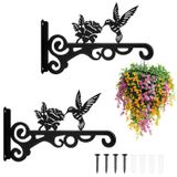 Support de pot de fleurs Crochet mural robuste en fer - Plante suspendue - Support de plantes - Décoration de jardin - Crochet mural décoratif - Design arabesque - Suspension de plantes