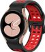 Strap-it Smartwatch bandje - sport square - zwart/rood - geschikt voor Samsung Galaxy Watch 4/5/6/7 & FE