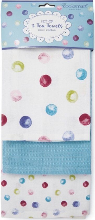 Cooksmart Theedoek (Per 3st.) Spotty Dotty - 5060541694248