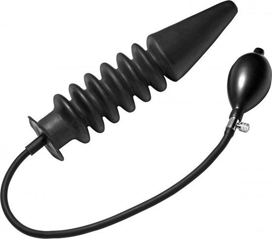 Master Series Accordion Inflatable XL Anal Plug - Black