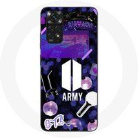 Maniacase Etui voor Xiaomi Redmi Note 11 4G Bangtan Sonyeondan BTS Logo Army Bomb Lightstick