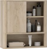 Homcom Wandkast MDF 60x20x62cm Natuurlijk hout