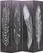 vidaXL Paravent pliant plumes 160x170 cm noir et blanc