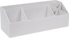 Bigso Box of Sweden Elisa Bureau-organizer met 4 vakken, opbergsysteem voor notities, paperclips, pennen enz. – sorteerdoos van vezelplaat en papier in linnenlook – wit