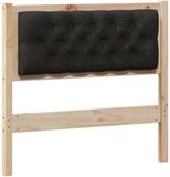 vidaXL Hoofdbord Massief Grenenhout Bruin en Zwart 90 cm