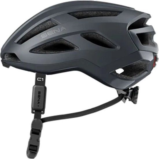 Sena C1 Smart Fietshelm met Bluetooth-intercom en smartphone-connectiviteit (Matte Gray, M)