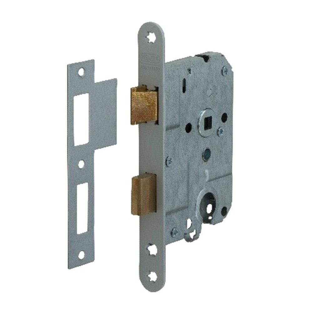 Nemef cilinderslot 1269/4 rechts - Doornmaat 50mm - Wit gelakte voorplaat - Met sluitplaat