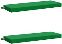 vidaXL Coussin de banc SOEST 2 pièces 100% Polyester Vert 120 x 40 x 8 cm