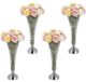 Vevor 4 Pièces Vases de Mariage, Vases à Fleurs pour Mariages, 51 cm de Haut, Vases à Fleurs en Métal avec Pieds de Fleurs en Cristal, Vase Trompette pour Mariages, Fêtes, Anniversaires et Cérémonies, Argenté