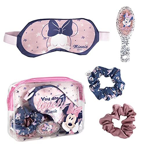 CERDÁ LIFE'S LITTLE MOMENTS - Cadeauset met oogmasker om te slapen, kam en haarelastiekjes gemaakt van stof van Minnie Mouse - Officieel Disney-licentieproduct, meerkleurig (250001924)