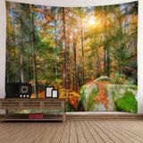 Tapisserie murale paysage vert jaune 338 x 250 cm