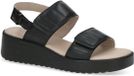 Caprice Dames Sandaal 9-28307-44 Zwart Leer Sleehak G-breedte Maat 40 EU