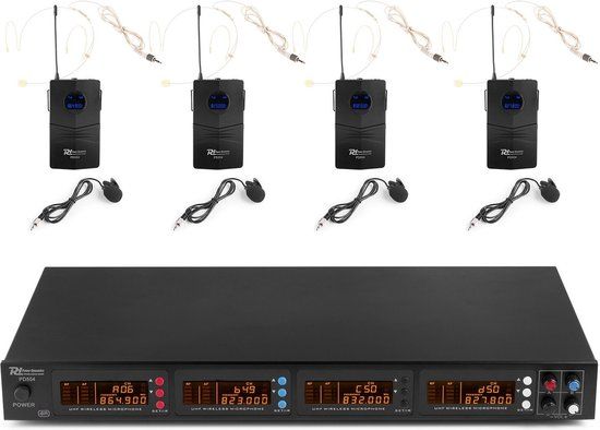 Power Dynamics PD504B Draadloze Microfoonset met 4 Headsets