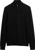 Superdry ESSENTIAL EMB KNIT HALF ZIP Heren Trui - Zwart - Maat XXL