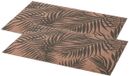 Secret de Gourmet Palm Tree tafel placemats - Set van 8 - grijs/bruin - linnen mix - 45 x 30 cm