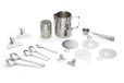 ECHTWERK Koffieaccessoireset, 23 stuks, 600 ml, 4 espresso, 4 cappuccino, 4 lattes, 4 koffietangen, 4 koffiesjablonen, 4 koffielepels, barista stijl zilver