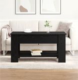 vidaXL Salontafel Zwart Eiken Bewerkt Hout 101 x 49 x 52 cm