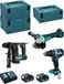 MAKITA Set MK309RTJ (DHR171 + DHP484 + DGA504 + 2 x 5,0 Ah accu's + DC18RC oplader + MAKPAC 2 + 2 x MAKPAC 3)