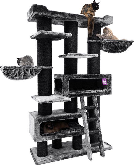 Petrebels Siberian 200 Krabpaal XXL - Pepper - Antraciet - 200cm