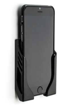 Dockem Support mural pour iPhone 12, 12 Pro, Pro Max, 12 Mini, 11, 11 Pro, 11 Pro Max, XS, XS Max, XR, X, 8/7/6S/6, 8/7/6 Plus avec bandes adhésives 3M - Support mural Koala sans dommage [noir]