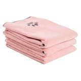 Ritz Geborduurde Microfiber Huisdier Handdoek, Klein, Paw Blush Roze, 3 Handdoeken