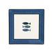 Excelsa Ocean, set van 6 keramische borden, 24 x 24 cm, decoratie vissen blauw, rechthoekig