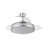 Eden pulse Plafondventilator, zilver, 72 W, 6120 lm, lichtkleur naar keuze, 32/47 x 50/110 cm