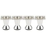 cyclingcolors 4 x meubelpoten, hoogte 80 mm, van metaal met verstelling, 7 mm, universeel, voor bank, kast, keuken, badkamer, glanzend chroom