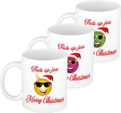 Bellatio Decorations Kerst cadeau mokken - 6x - Trots op jou - werknemers - collega's - team - 300 ml - keramiek