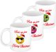 Bellatio Decorations Kerst cadeau mokken - 6x - Trots op jou - werknemers - collega's - team - 300 ml - keramiek