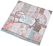 Stamperia Bloc de papier - 30,5 x 30,5 cm - Roses, Points & Bois - 10 feuilles