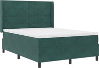vidaXL Boxspring bed met hoofdeinde Groen 140 x 190 cm Fluweel