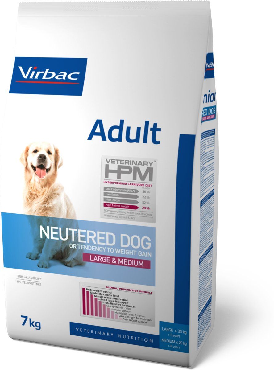 VIRBAC HPM Adult Dog Neutered Large & Medium 7kg