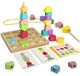 Montessori Jouets en Bois 3-en-1 pour Enfants avec Formes Géométriques