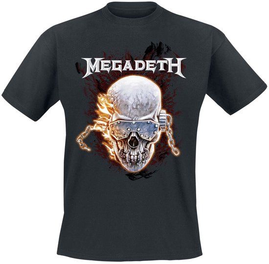 Megadeth Vic & Flames Heren T-shirt - zwart - XXL