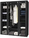 Songmics XXL Opvouwbare Garderobekast - 175 x 150 x 45 cm - Zwart