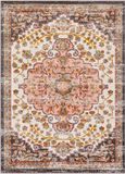 Surya AKR2331-5373 Tapijt Binnen Rechthoek Polypropyleen (PP) Roze, Rood, Wit, Blauw, Houtskool