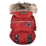Puppia Brock Hondenjas voor kleine en middelgrote honden, zacht, warm, comfortabel, rood