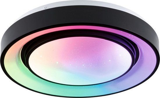 Paulmann Wall/Ceiling Rainbow Plafonnier - 37.5cm - RGBW - Dimmable - Black/White